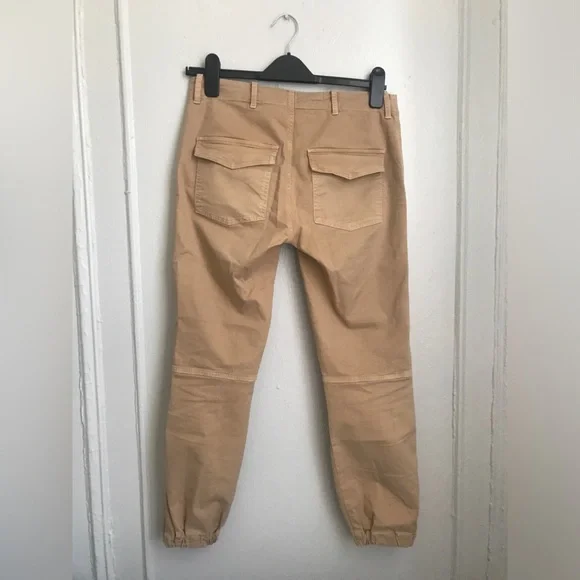 Nili Lotan French Military Cotton Twill Crop Pants Khaki Camel Size 2 - Picture 4 of 6